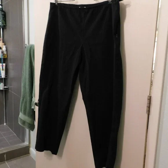 Eileen Fisher High Waist Slim Ankle Pants Black XL - Picture 3 of 8
